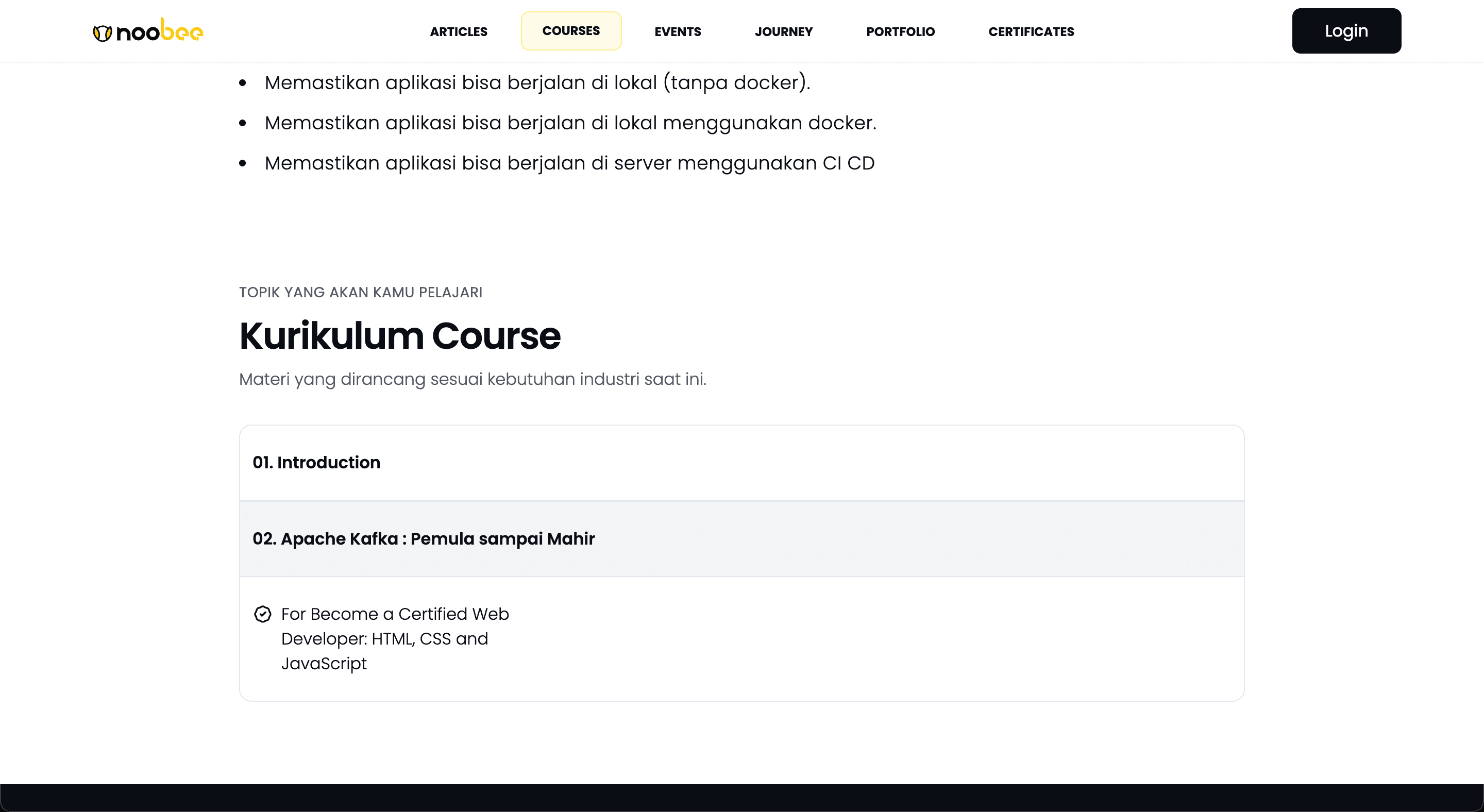 Detail Course - Section Kurikulum